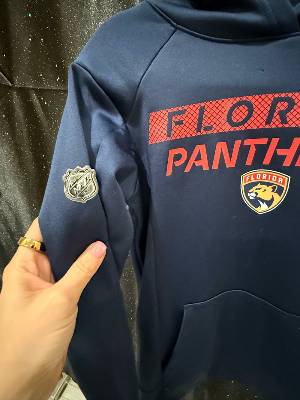 Officially Licensed NHL Florida Panthers Youth Pullover Hoodie - Navy Blue - Picture 2 of 3